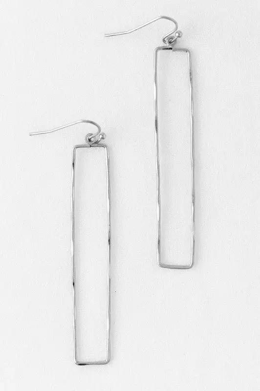 Long Bar Wire Drop Earrings