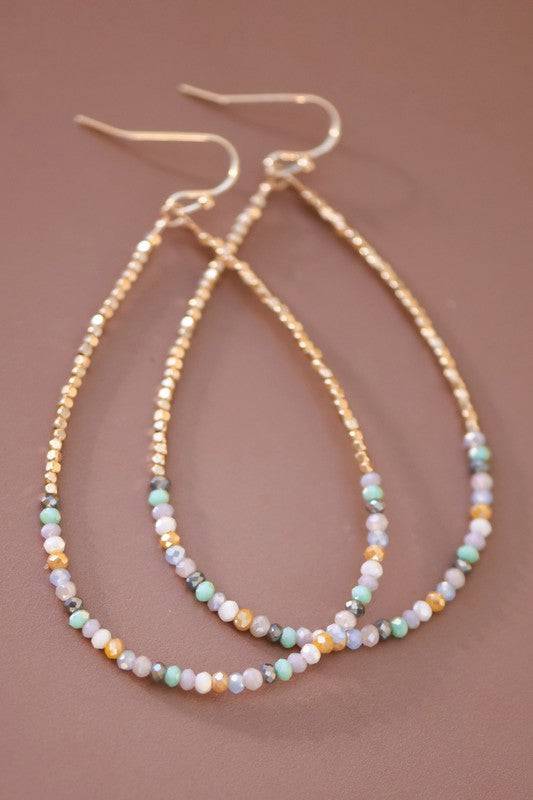 Vibrant Pastel Crystal Teardrop Earrings