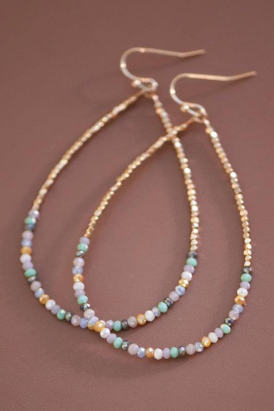 Vibrant Pastel Crystal Teardrop Earrings