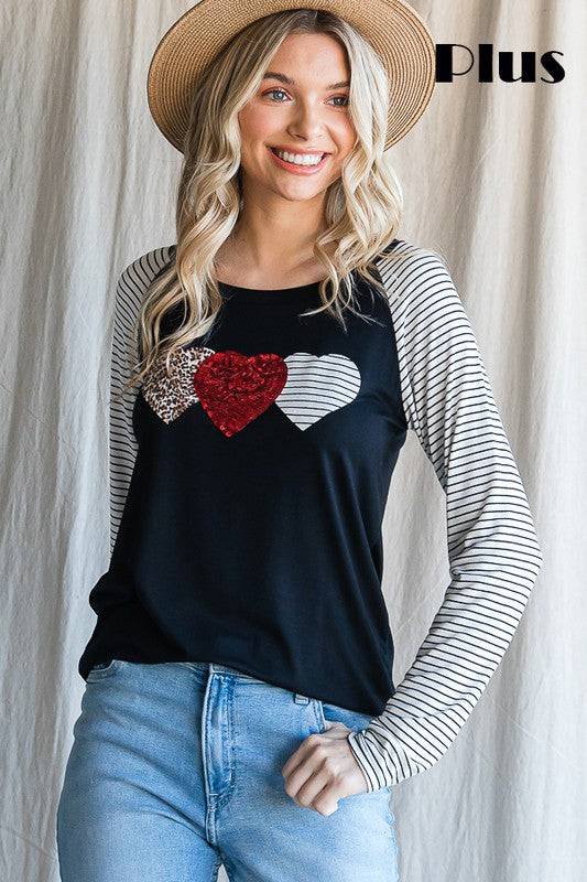 Heart Patch Long Sleeve Top for Everyday Style