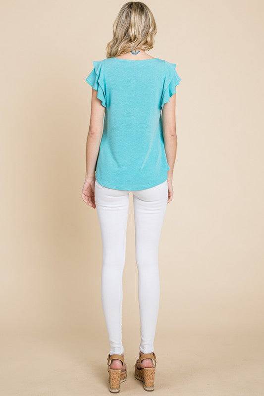 French Terry Solid Casual Top