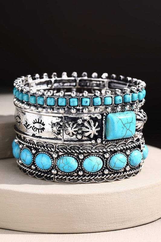 Desert Bloom Stacked Stretch Bracelet