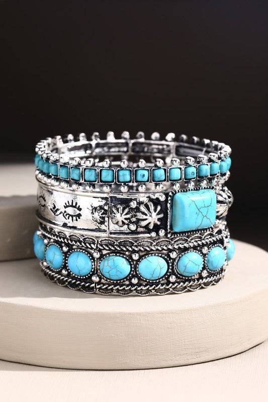Desert Bloom Stacked Stretch Bracelet