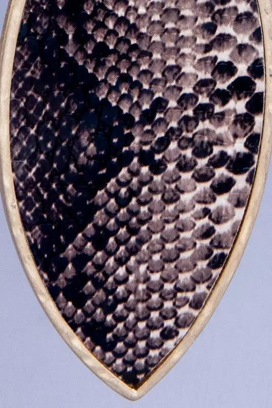 Black Faux Snakeskin Necklace