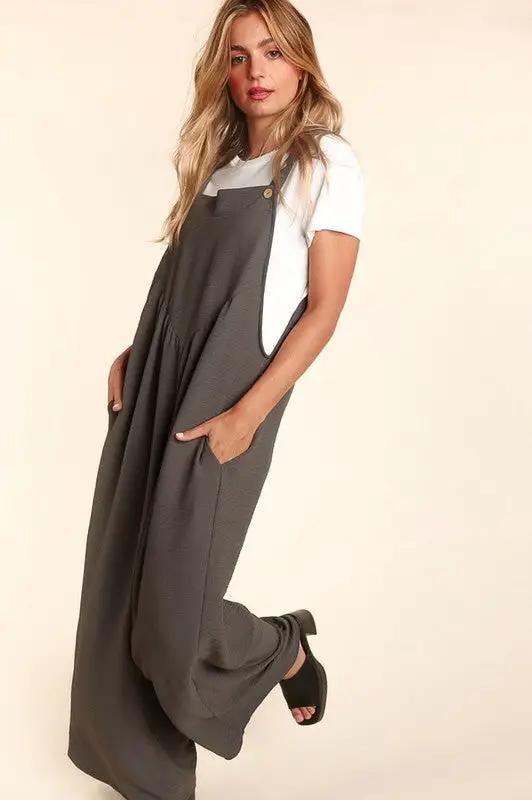 Wide Leg Overalls in Multiple Colors - Trendy Loose Fit Jumpsuit - Comfortable Casual Wear - Fashionable All-Season Outfit