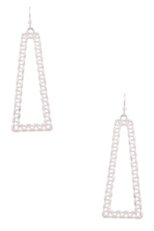 Metal Abstract Square Chain Drop Earrings