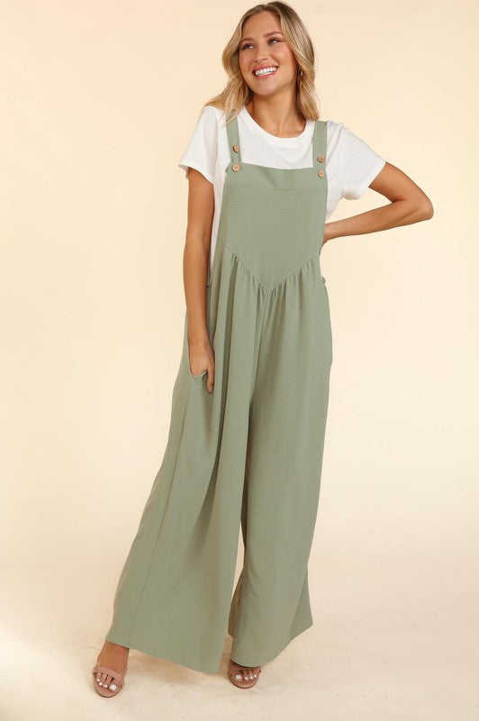 Wide Leg Overalls in Multiple Colors - Trendy Loose Fit Jumpsuit - Comfortable Casual Wear - Fashionable All-Season Outfit
