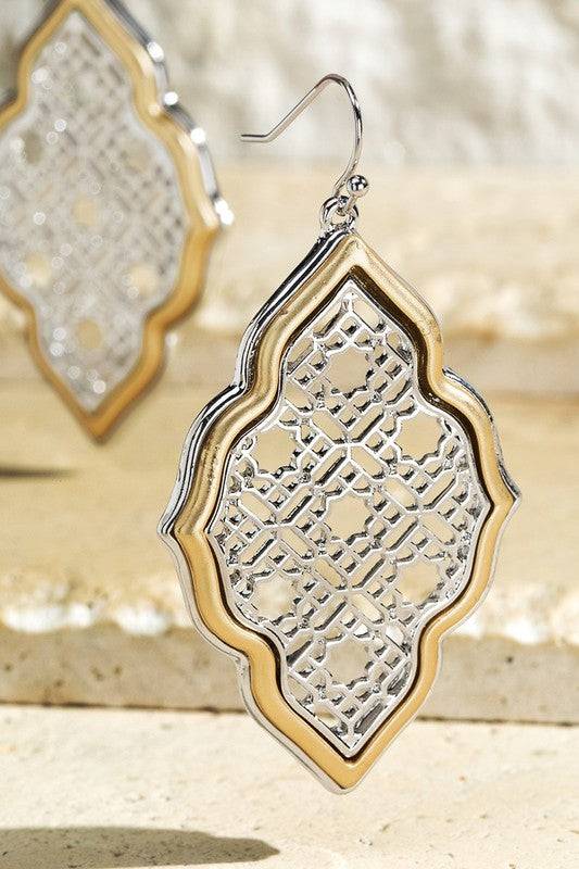 Quatrefoil Filigree Dangle Drop Earrings - Elegant Filigree Design - Vintage Inspired Jewelry - Chic Statement Earrings - Perfect Gift for Her