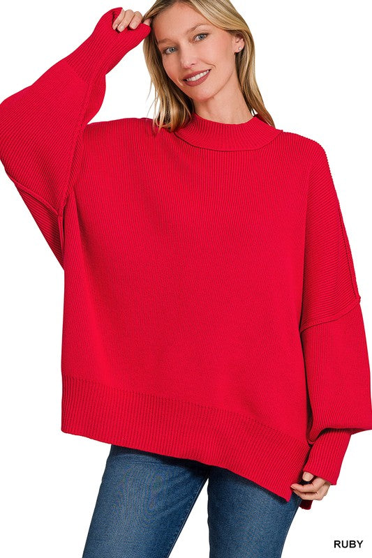 Side Slit Oversized Sweater