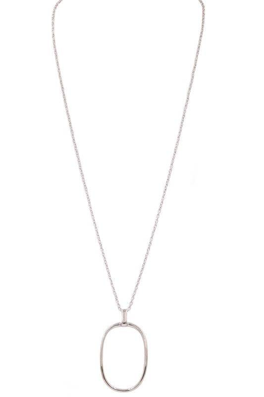 Metal Ring Pendant Long Necklace