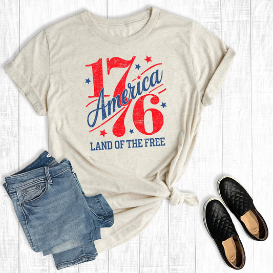 4th of July Graphic Tee - Land of the Free Design