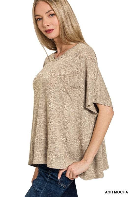 Oversized Slub Hacci Pocket Top