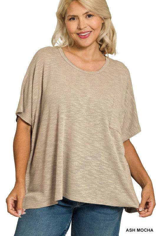 Oversized Slub Hacci Pocket Top