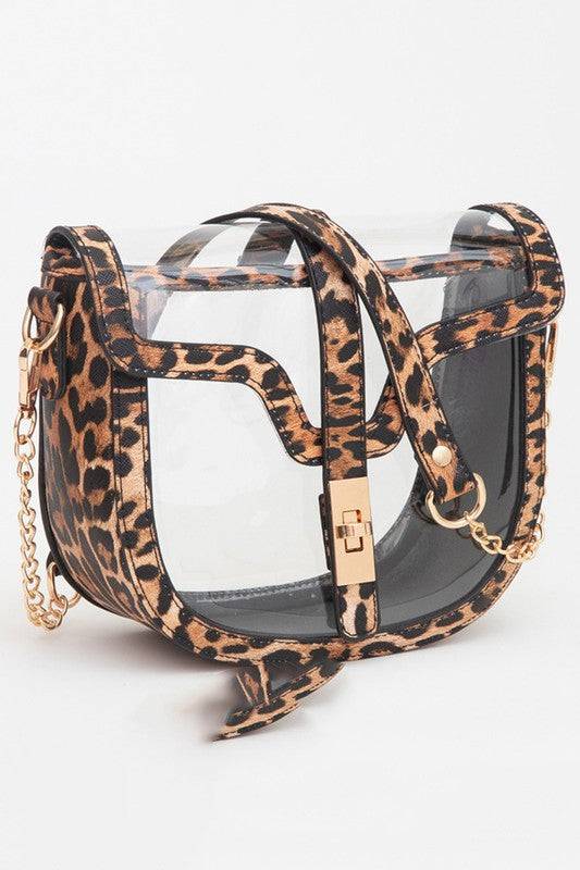 Clear Transparent Saddle Bag Structured Crossbody Purse