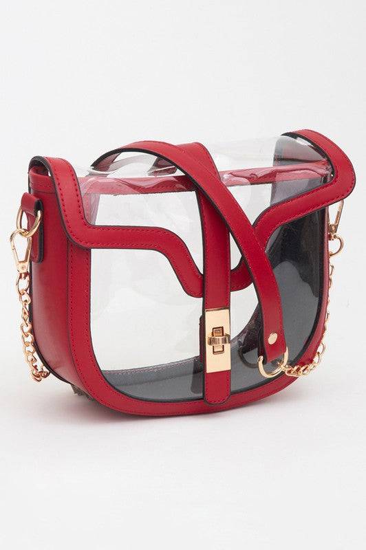 Clear Transparent Saddle Bag Structured Crossbody Purse