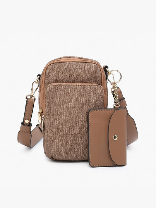Parker Denim 3 Compartment Crossbody With Pouch