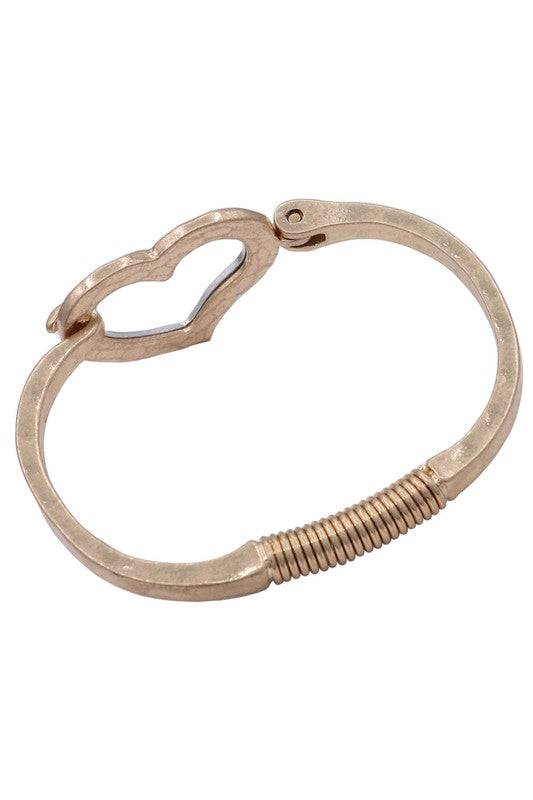 Hammered Heart Cuff Bracelet for Stylish Stacking