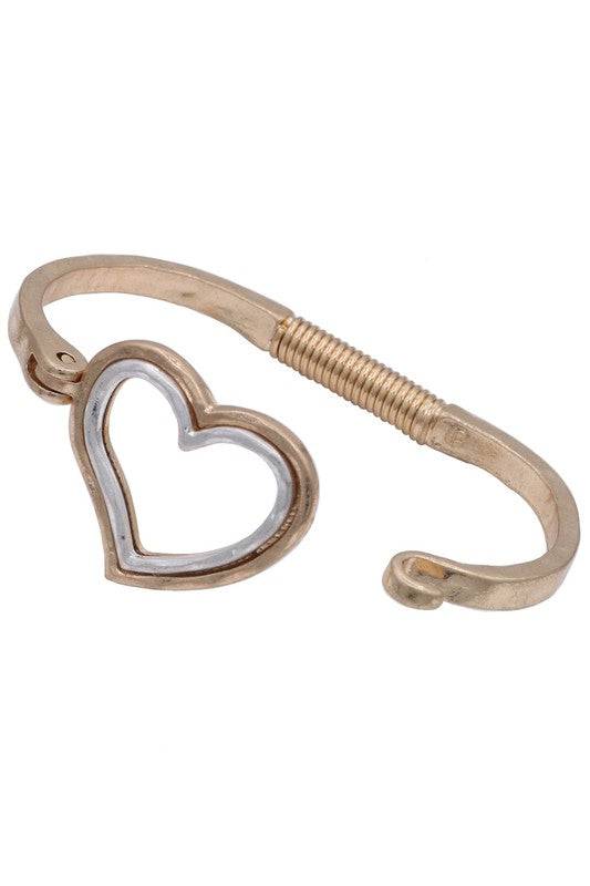 Hammered Heart Cuff Bracelet for Stylish Stacking