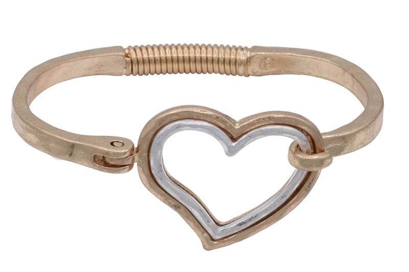 Hammered Heart Cuff Bracelet for Stylish Stacking
