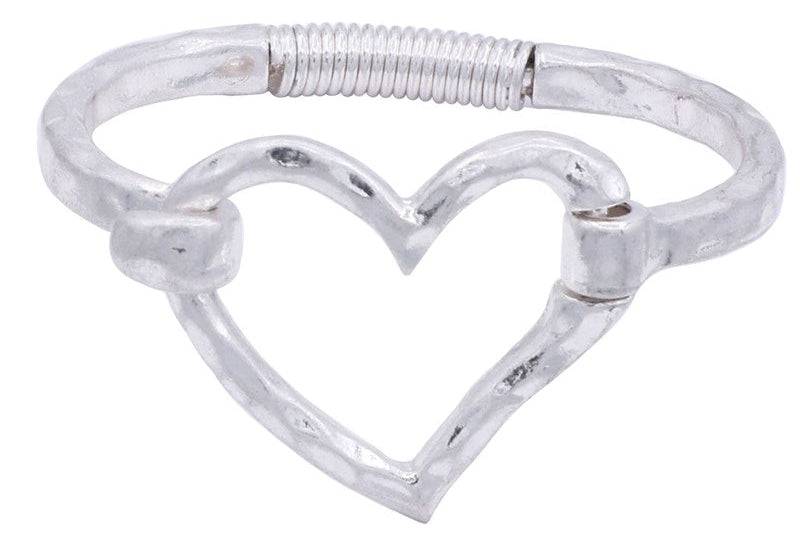 Hammered Heart Cuff Bracelet for Stylish Stacking
