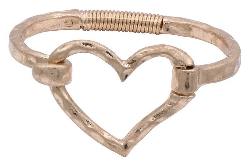 Hammered Heart Cuff Bracelet for Stylish Stacking