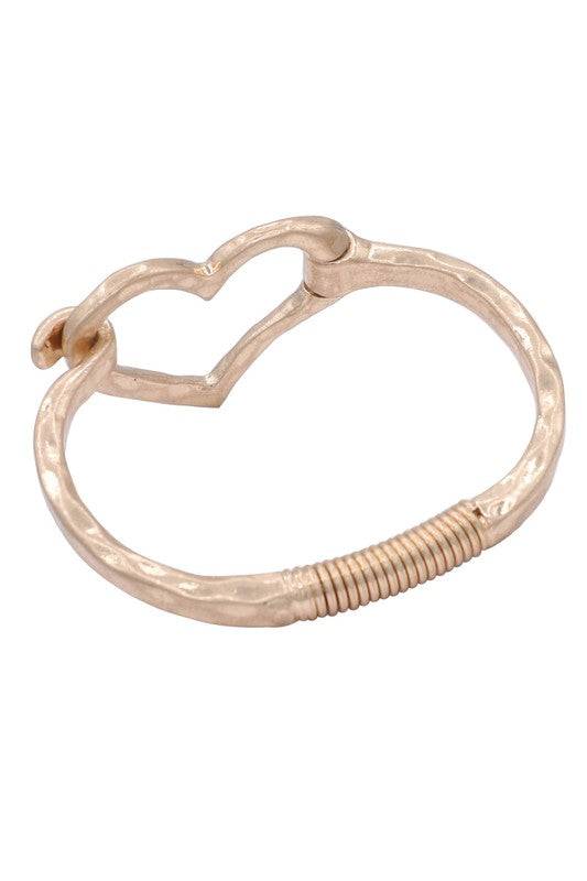 Hammered Heart Cuff Bracelet for Stylish Stacking