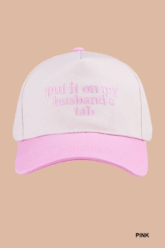Put It On My Husband’s Tab Two-Tone Canvas Cotton Cap