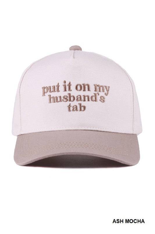 Put It On My Husband’s Tab Two-Tone Canvas Cotton Cap