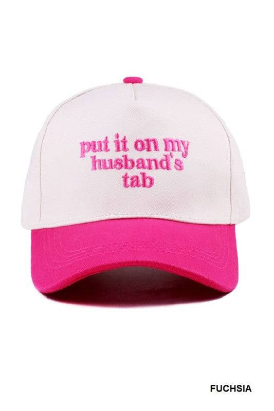 Put It On My Husband’s Tab Two-Tone Canvas Cotton Cap