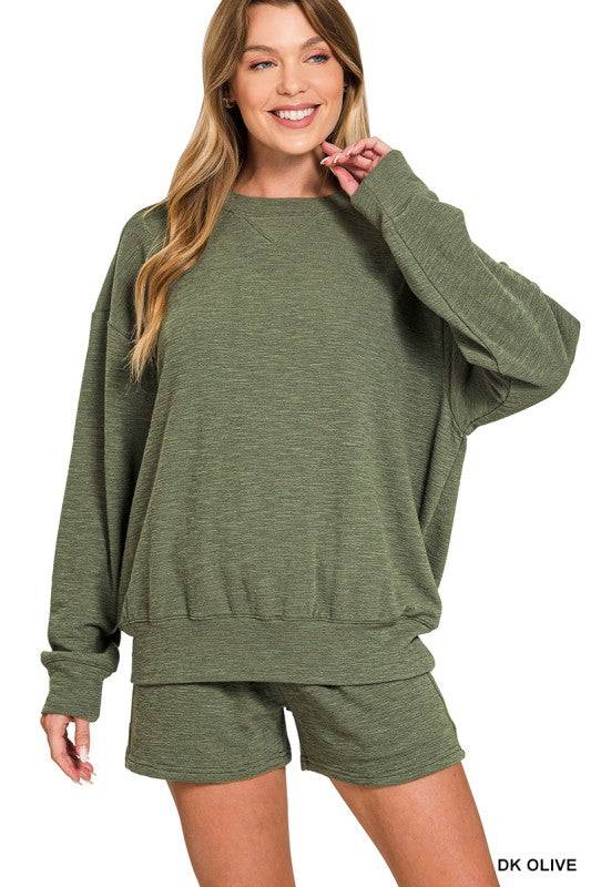 Slub Pullover and Shorts Set for Comfy Style