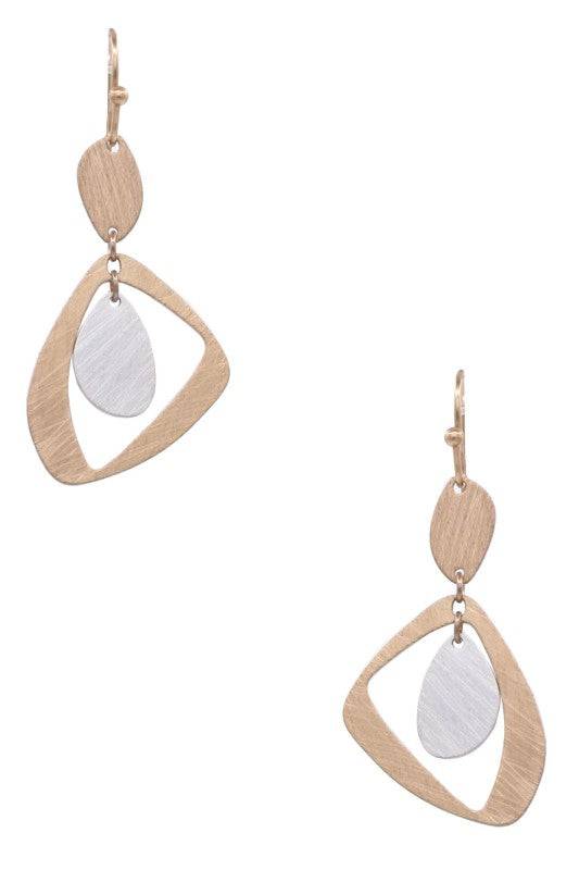 Brass Metal Modern Sculpted Dangles