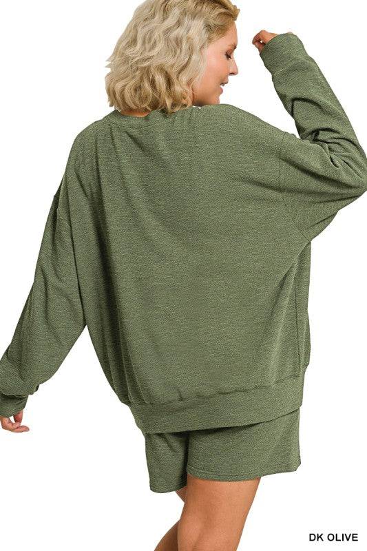 Slub Pullover and Shorts Set for Comfy Style