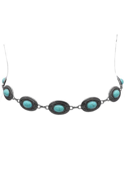 Western Concho Chain Belt with Etched Diamonds