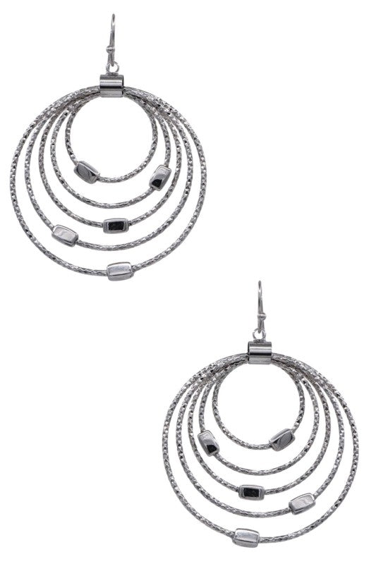 Multilayered Diacut Circle Drop Earrings