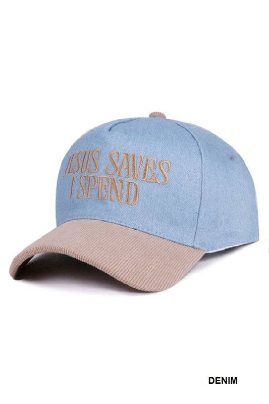 Jesus Saves I Spend Two-Tone Corduroy Cap