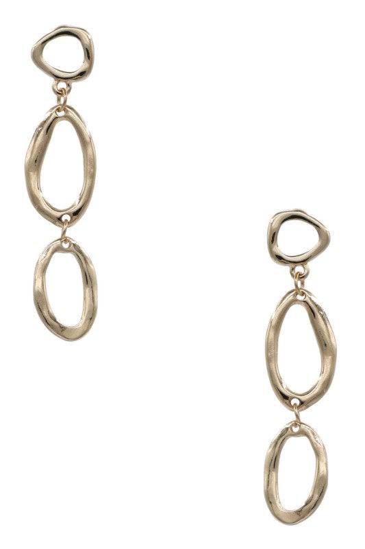 Triple Oval Linked Dangle Earrings for Modern Style