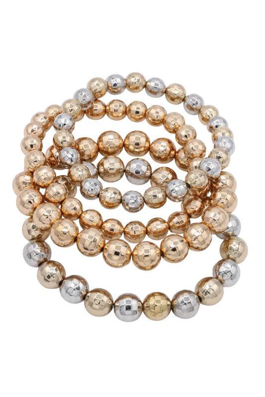 Disco Ball Bead Bracelet Set for Stylish Layering