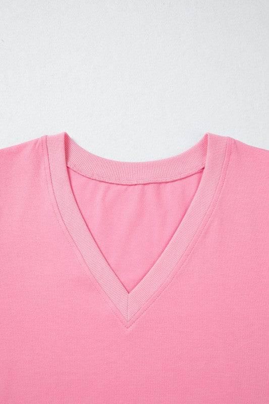 Puff Sleeve V Neck Pleated Blouse