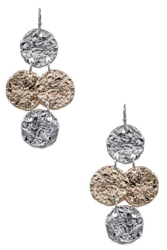 Hammered Geometric Earrings for Modern Style