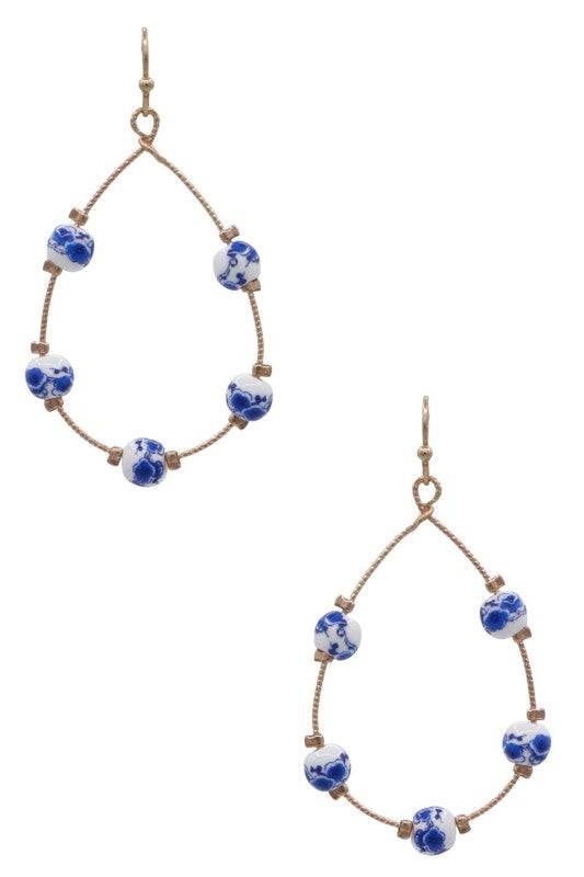 Porcelain Bead Teardrop Earrings for Stylish Looks