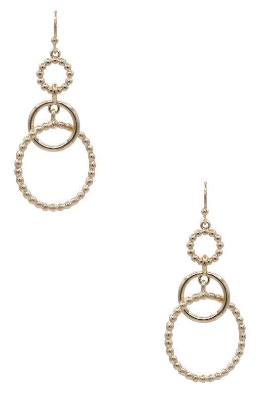Stylish Triple Layer Circle Earrings for Everyday Elegance