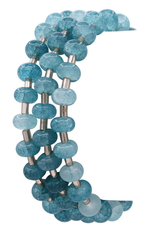 Marble Bead & Bar Multi-Stack Stretch Bracelet Set