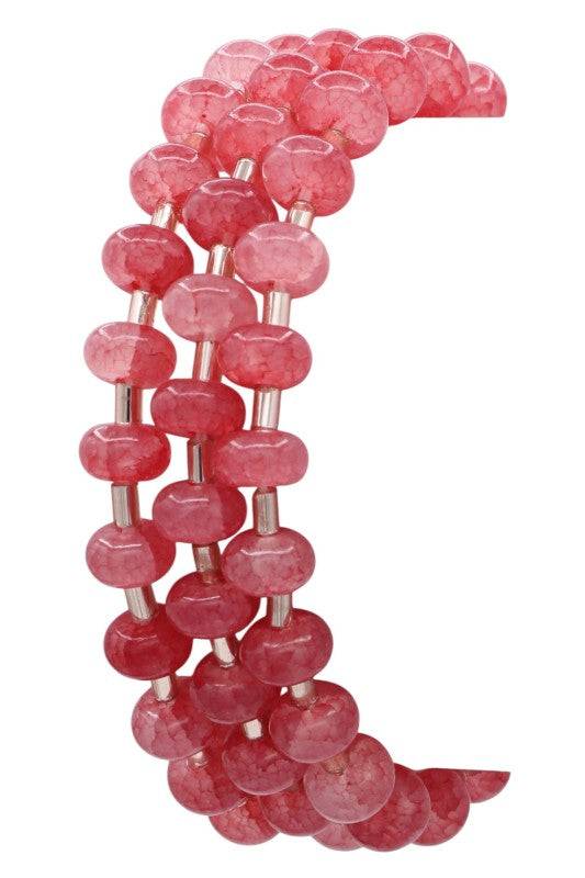 Multi-Stack Stretch Bracelet Set with Marble Beads