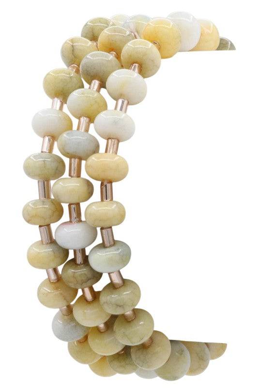 Multi-Stack Stretch Bracelet Set with Marble Beads