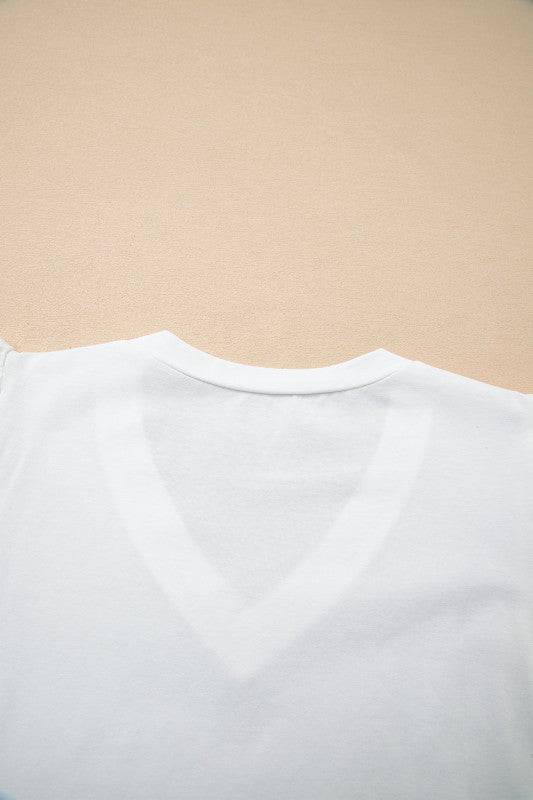 Eyelet Embroidered Flutter Sleeve Tee - Eyelet Embroidered Tee
