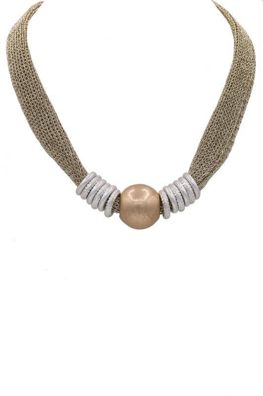 CCB Ball Mesh Statement Necklace