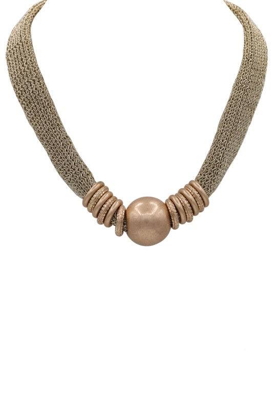 CCB Ball Mesh Statement Necklace