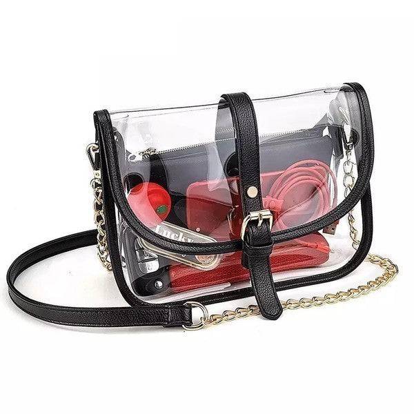 Cute Clear Stadium Crossbody Bag – Large Transparent Purse