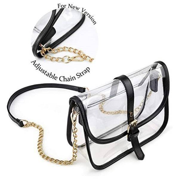 Cute Clear Stadium Crossbody Bag – Large Transparent Purse