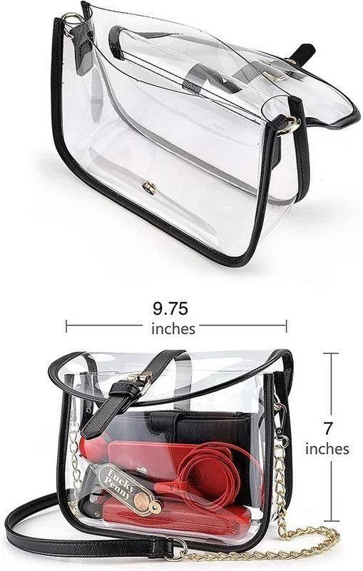 Cute Clear Stadium Crossbody Bag – Large Transparent Purse